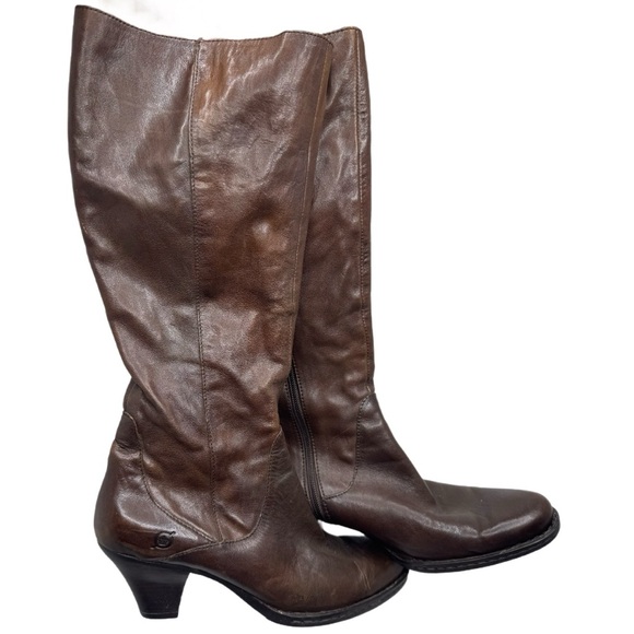 Born Shoes - BORN Women's Brown Leather High Riding Boots Size 9.5